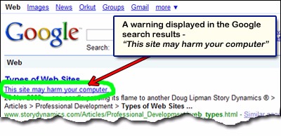 اخطار هک شدن سایت در گوگل